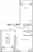 2-комнатную квартиру №37, 80,9 кв. м, на ул Генерала Круковского, 4, первый этаж