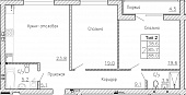 2-комнатную квартиру №11, 88,00 кв. м, на ул Генерала Круковского, 4, третий этаж
